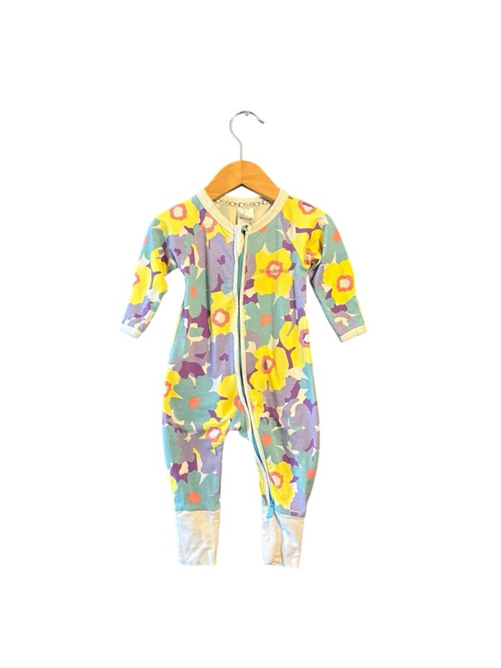 Bonds Floral Zip-Front One-Piece - Yellow, Purple, Teal